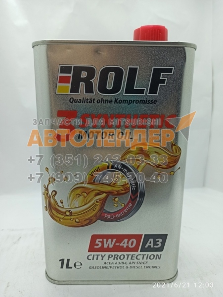 Масло моторное ROLF 3-Synthetic 5W-40 A3/B4 1л.