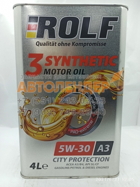 Масло моторное ROLF 3-Synthetic 5W-30 A3/B4 4л.